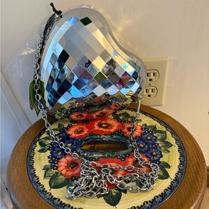 Kate Spade X Target Silver Disco Heart Purse